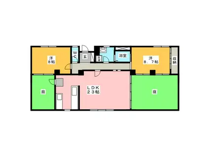 ANDORIA-HASHIMA(2LDK/1階)の間取り写真