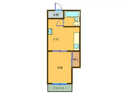 サンライズ栄和(1DK/3階)の間取り写真