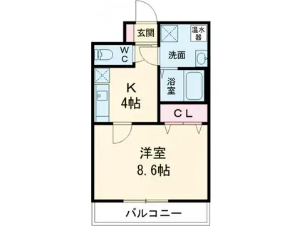 ヒーローマンション黄金II(1K/2階)の間取り写真