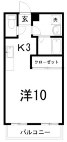 みずきハウス(1K/3階)の間取り写真