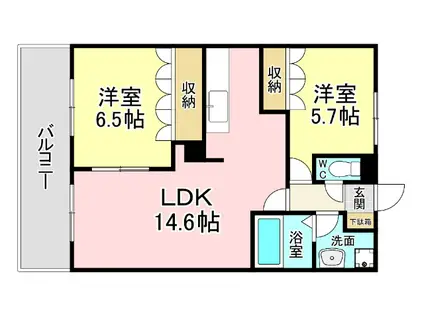 GRAND HILLS(2LDK/2階)の間取り写真