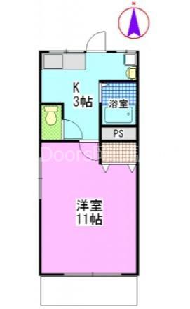 山陽コーポ(1K/2階)の間取り写真