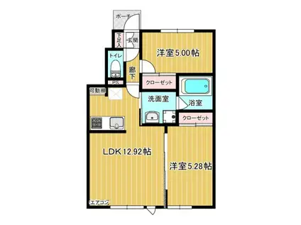 FAREESTI(2LDK/1階)の間取り写真
