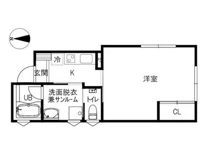 野々市市扇が丘402プロジェクト(1K/1階)の間取り写真