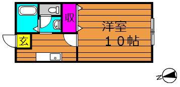 片島サンプラザ(1K/2階)の間取り写真