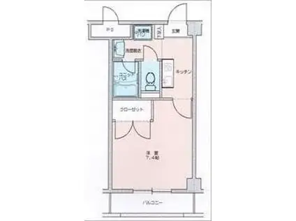 フォックスレイク(1K/2階)の間取り写真