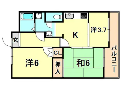 兵庫駅前アーバンライフ(3K/7階)の間取り写真