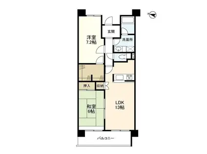 セレーノ武蔵中原(2LDK/6階)の間取り写真