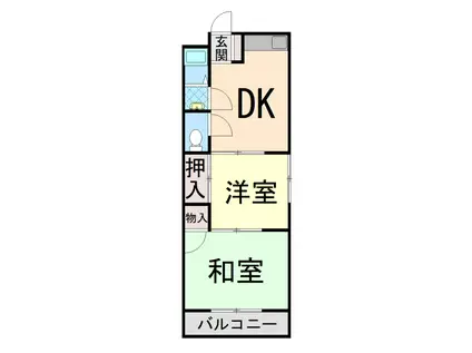東峰レジデンス(2DK/3階)の間取り写真