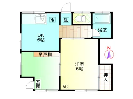 すずき荘(1DK/1階)の間取り写真