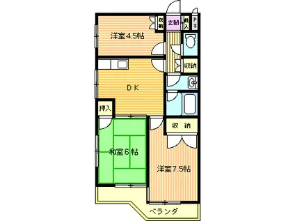 メゾンアコール(2LDK/1階)の間取り写真