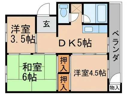 高間コーポ(3DK/4階)の間取り写真