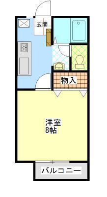 ジュネライフ(1K/1階)の間取り写真