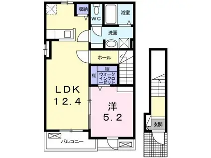 サンフィールドII(1LDK/2階)の間取り写真
