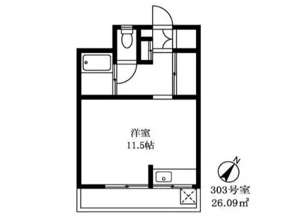 丹野ハウジング(1DK/2階)の間取り写真