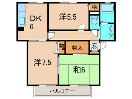 グランシードM(3DK/1階)の間取り写真