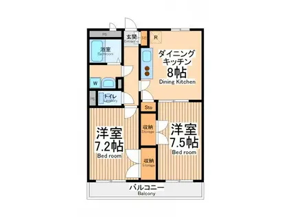 アンプルールフェールドリーミ(2LDK/1階)の間取り写真