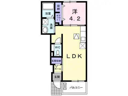 プランドール II(1LDK/1階)の間取り写真