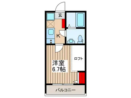 KEIAI RESIDENCE 大和田(1K/2階)の間取り写真