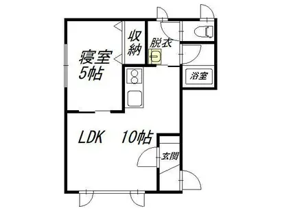 パリエS23(1LDK/2階)の間取り写真