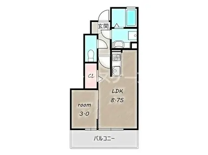 サンライトレジデンスIII(1LDK/1階)の間取り写真