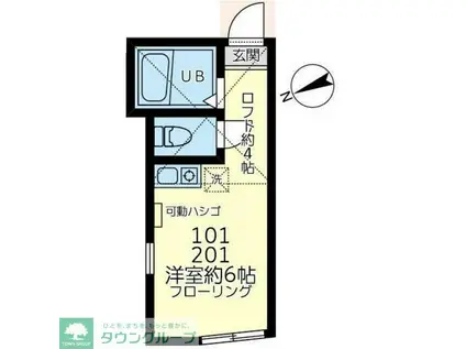 ユナイト大口トリチェリ(ワンルーム/1階)の間取り写真