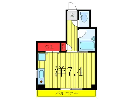 ハイ・ツリー・エス(ワンルーム/2階)の間取り写真