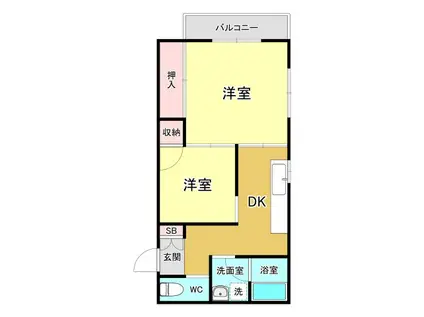 エステート浦賀(2K/1階)の間取り写真