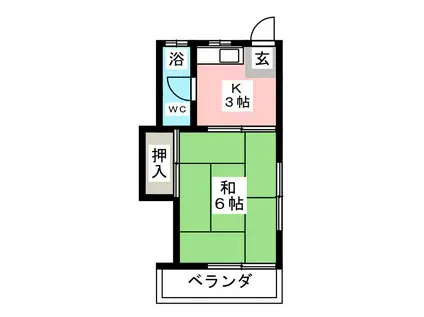 ユウアパルトマン(1K/3階)の間取り写真
