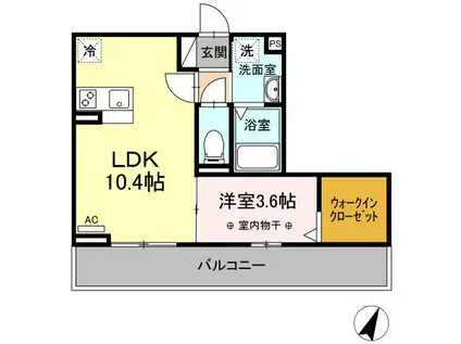 クレール(1LDK/3階)の間取り写真