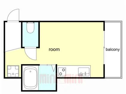 アンジョリジャルダン門戸厄神(ワンルーム/3階)の間取り写真