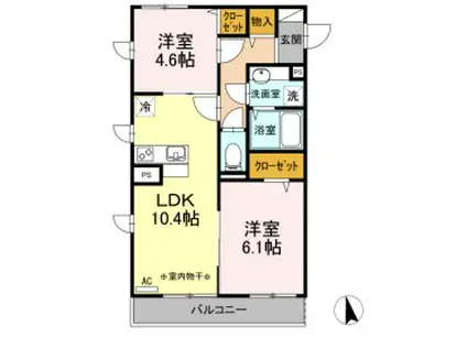 ROSETTAロゼッタ(2LDK/3階)の間取り写真