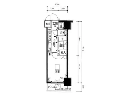 駒沢大学 三軒茶屋駅 駅近 外国籍可 BT別防犯カメラ有(1K/4階)の間取り写真