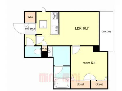 AAAVENTO岡本(1LDK/1階)の間取り写真