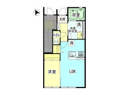 RIO平松(1LDK/1階)の間取り写真