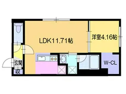 ドルチェ南郷8(1LDK/2階)の間取り写真
