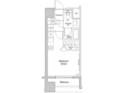 ザ・パークハビオ荏原中延プレイス(ワンルーム/6階)の間取り写真