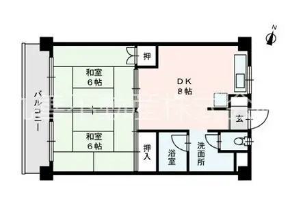 メゾン東比恵(2DK/5階)の間取り写真