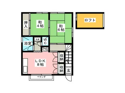 スピード若木第3(2DK/2階)の間取り写真