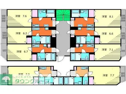 フィユフラッツ南大塚(1K/3階)の間取り写真