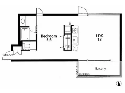 VILLA RONDOヴィラロンド(1LDK/2階)の間取り写真