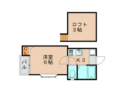グレイス県庁(1K/2階)の間取り写真