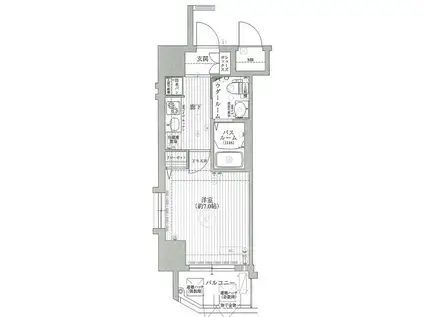 エステムコート博多・祇園ツインタワー セカンドステージ(1K/15階)の間取り写真