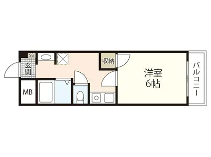 MEDION(1DK/7階)の間取り写真