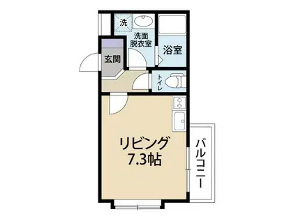 ホークヒルズ 東山手(1K/4階)の間取り写真