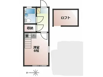 コーポアメニティI(1K/1階)の間取り写真