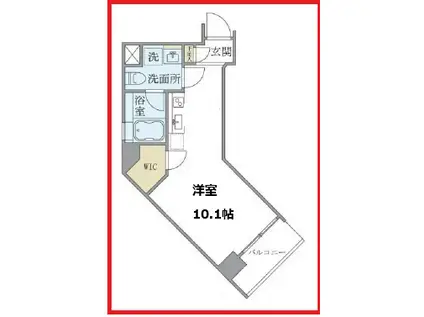 ティケイディ本郷(ワンルーム/3階)の間取り写真