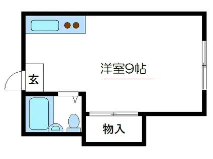 バーズフラットI(ワンルーム/2階)の間取り写真