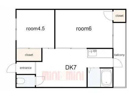 第3丸吉マンション(2DK/4階)の間取り写真