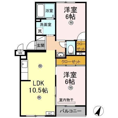 サンコーポF(3DK/3階)の間取り写真